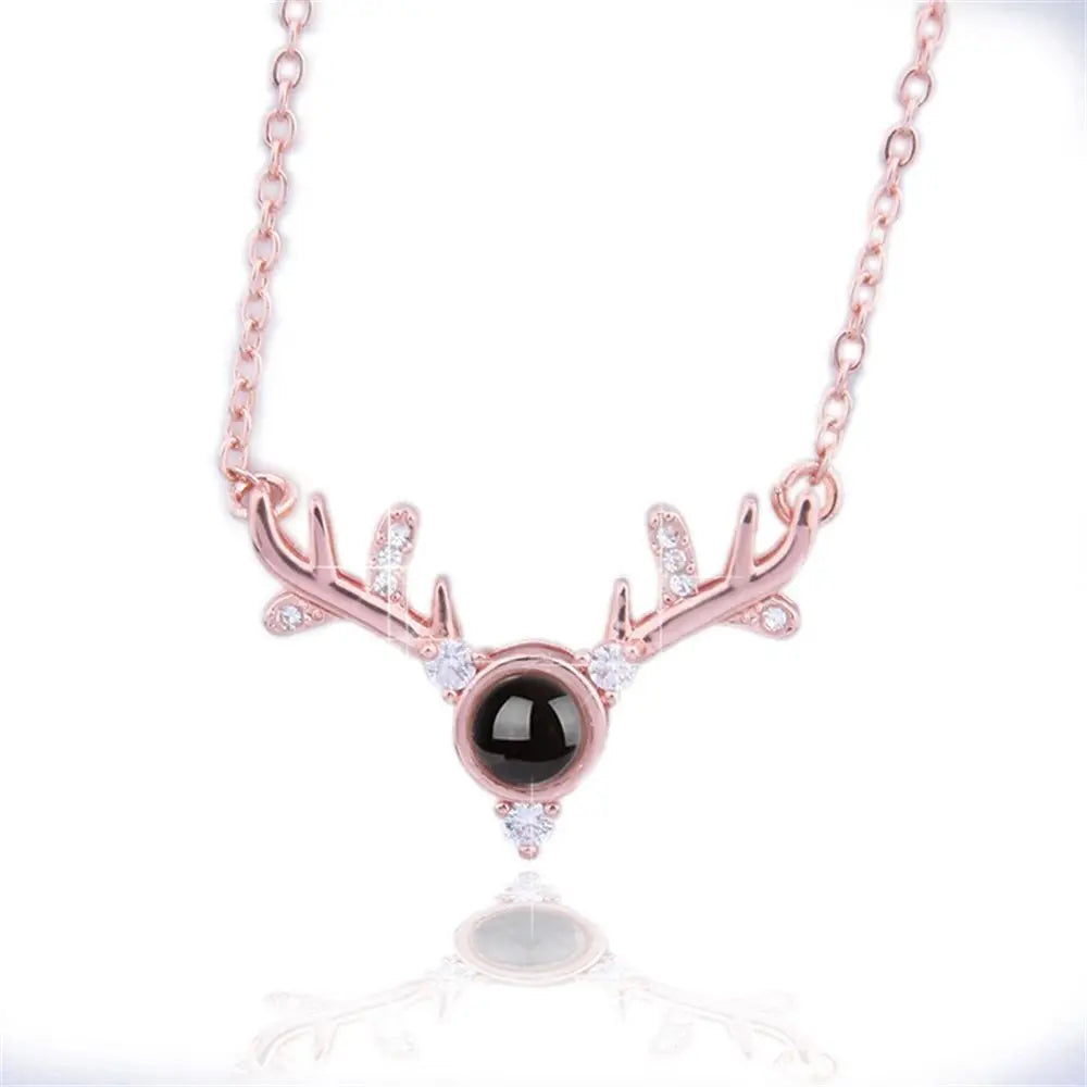 Letter Projection Necklace 100 Languages I Love You Pendant Necklace Women Jewelry Collier Femme Bijoux Best Friends Gifts