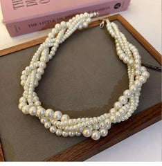 Bohemian Style Imitation Pearl Multi-layered Women's Necklace Exaggerated Fashion