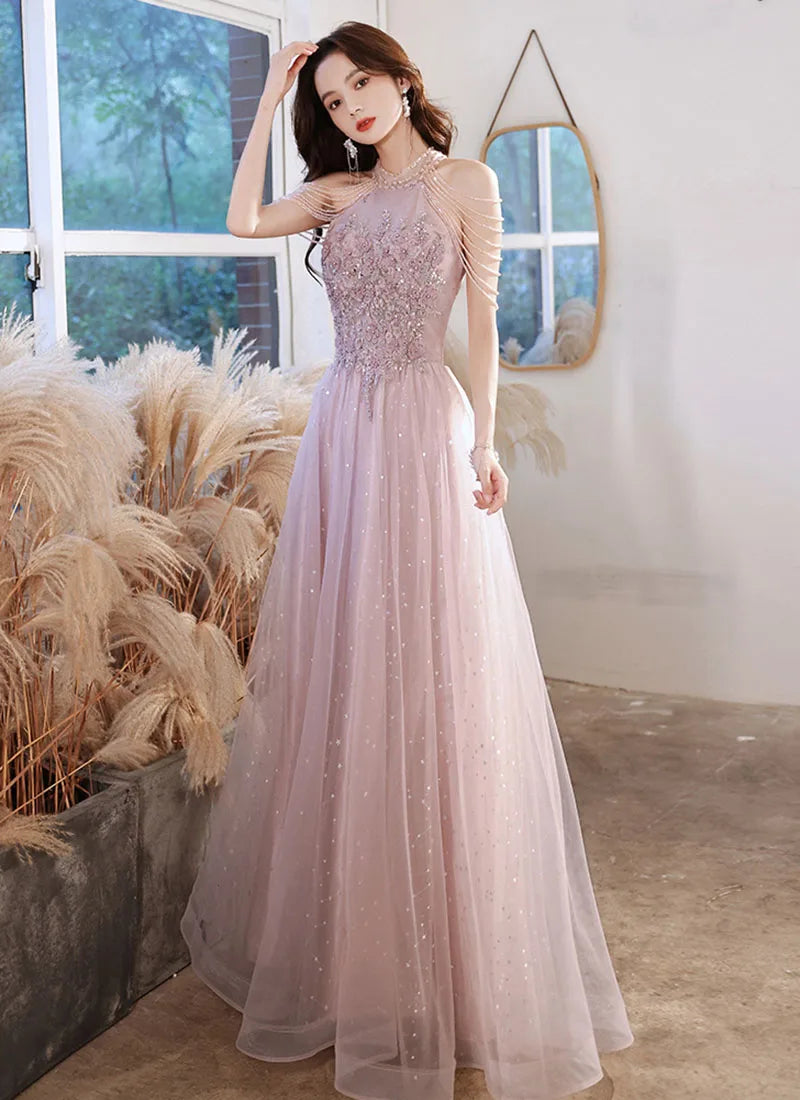 Evening wear Dresses: Pink Evening Dress  For Prom Dress For Women