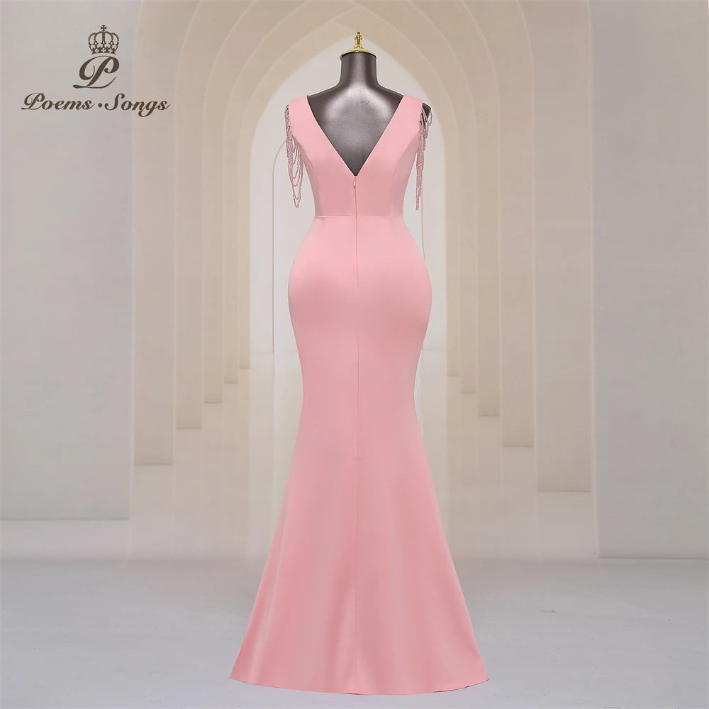Homecoming Dresses: Party dress for women Long Prom Dress Soft Satin shoulder