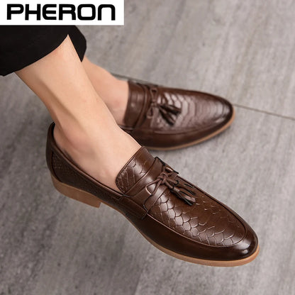 Brand Fashion Formal Shoes Bullock Business Office Shoes Men Italy Luxury Big Size Dress Shoes Men Casual Loafers Party Flats