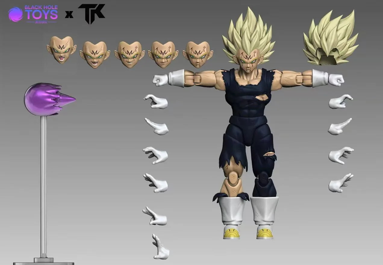 In Stock Black Hole Toys & TK Dragon Ball SHF Super Saiyan SSJ Majin Vegeta Full Power Anime Action Figures Models Gifts Kid Toy