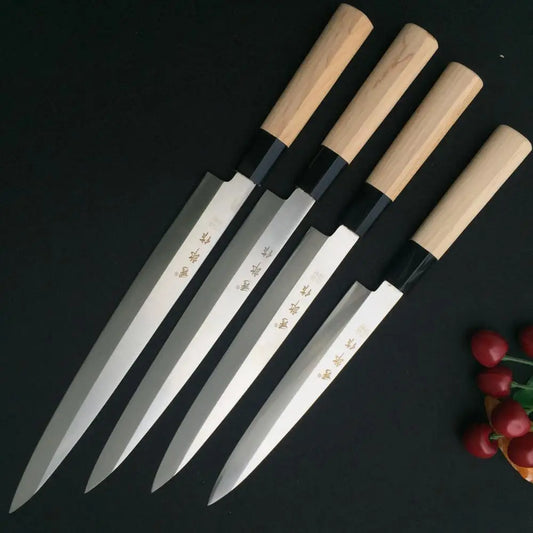 1-4PCS Japanese Sushi Sashimi Knife Slicing Knife Chef's Boning Knife with Maple