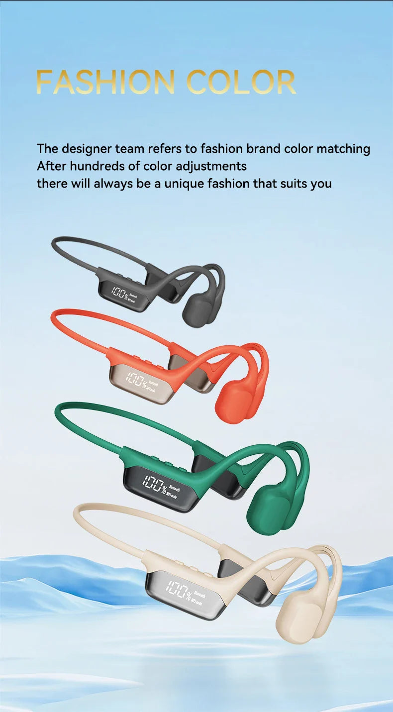 IPX8 Waterproof Swimming Bone Conduction headphone Bluetooth 5.4 Bass Wireless headset MP3 (32G) Player Cycling Fitness Earphone