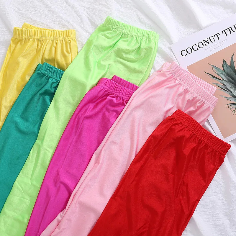 High Elastic Skinny Leggings Pencil Pants Slim Plus Size Trousers Shiny Yoga Pant