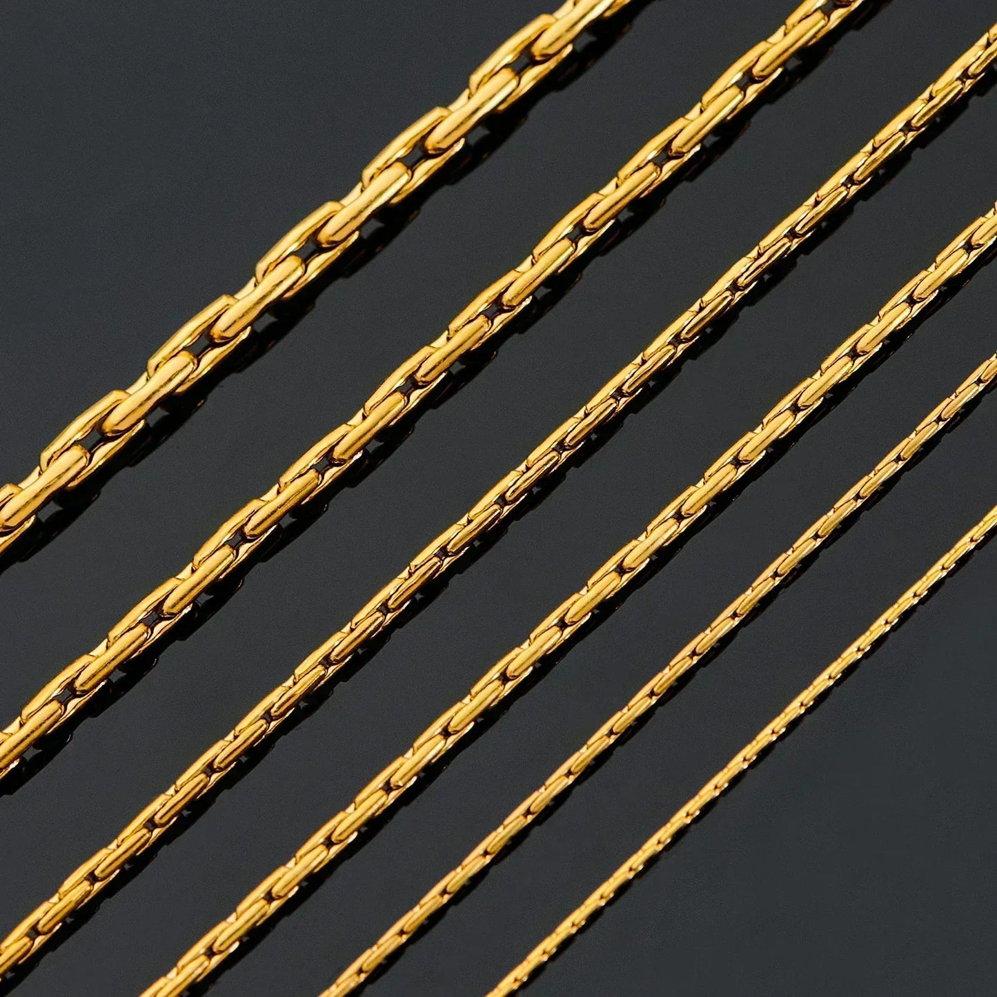 Noble Stainless Steel Gold Color Link Chain Waterproof Choker Necklace High Quality Jewery