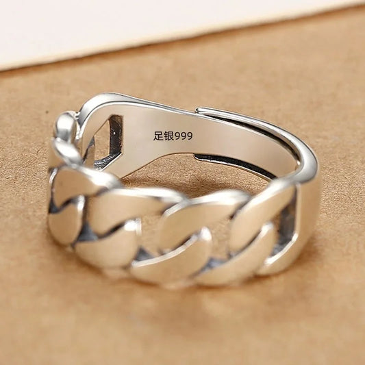 925 Sterling Silver Rings For Women Men Fine Jewelry Finger Adjustable