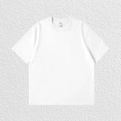 Pure White 260g Heavy T-shirt Men's Summer Pure Cotton Short-sleeved New Men's and Women's Streetwear