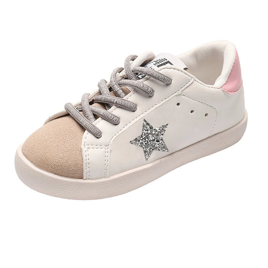 Kids Shoes Girls Boys Shoes Glitter Star Boys Girls Sneakers PU Leather