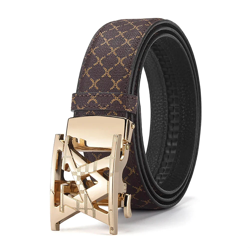 Fashionable Simple Men's Belt High Quality Men's Business Automatic Buckle Belt Retro Men's Casual Wear Belt