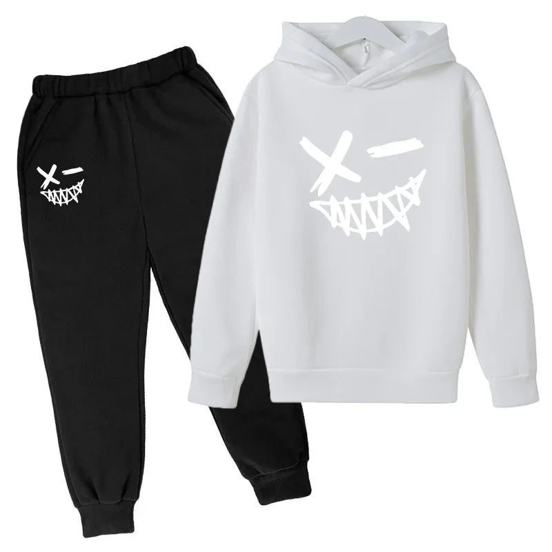 Evil Smile Printed 2024 Baby Summer Clothes for Children From 1 to 12 Years Kids Clothes Boys Child Sets Suit for Girls Boy Set