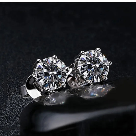 2ct 8mm Moissanite Earrings for Women Lab Grown Diamond Ear Studs 925 Sterling Silver Fine Jewelry Gift