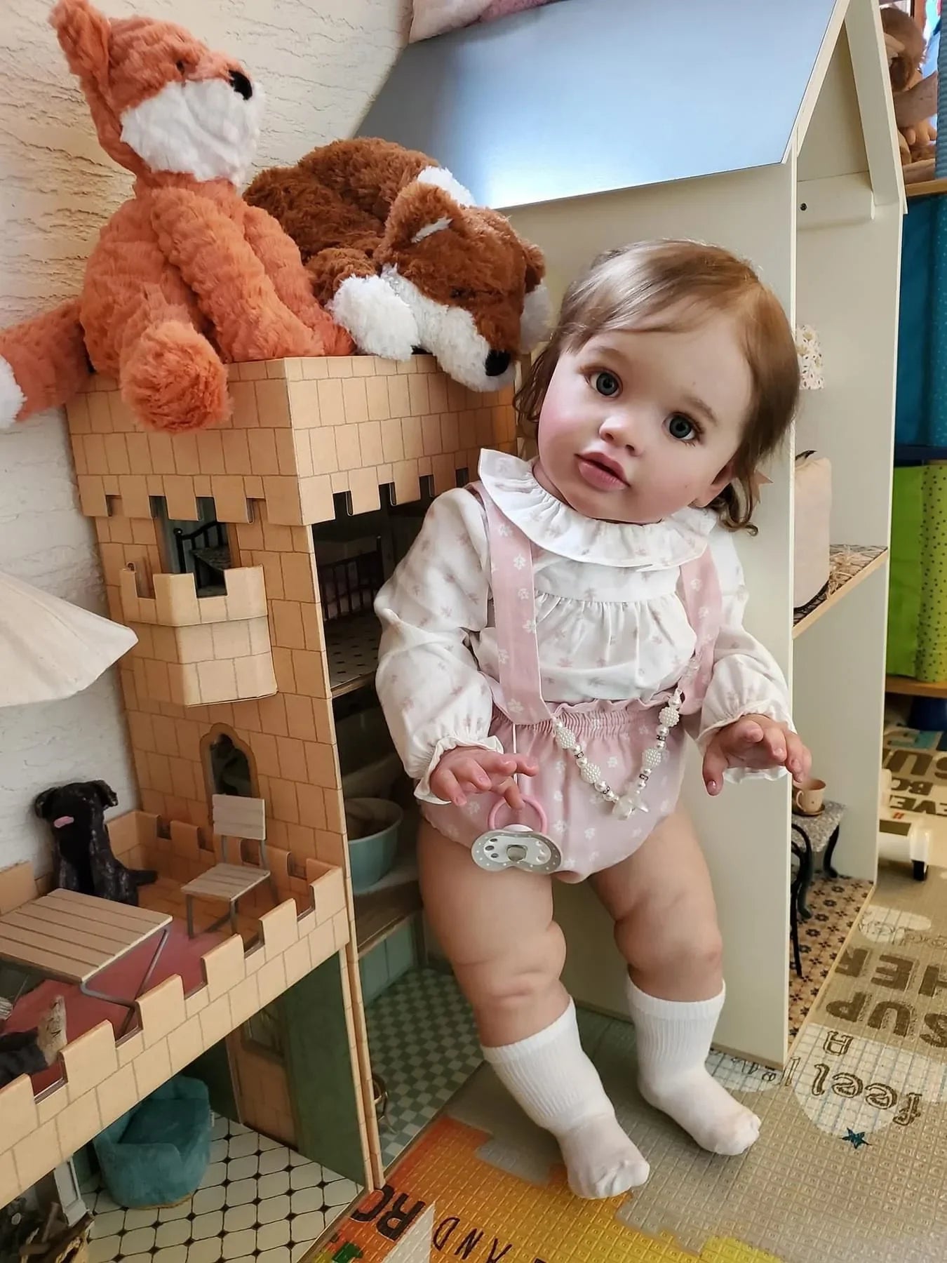 NPK 66CM Pippa Already Painted Finished Doll Reborn Toddler Huge Baby Size Popular Lifelike Soft Touch 3D Skin Art Doll