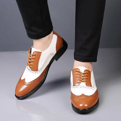 Leather Brogues Men Big Size Fashion Wedding Party Men Dress Shoes Italian Designer
