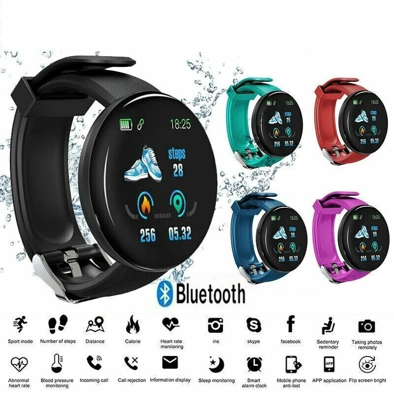 Smart Watch Men Women Smart Bracelet LED D18 Smartwatch Waterproof Smart Touch