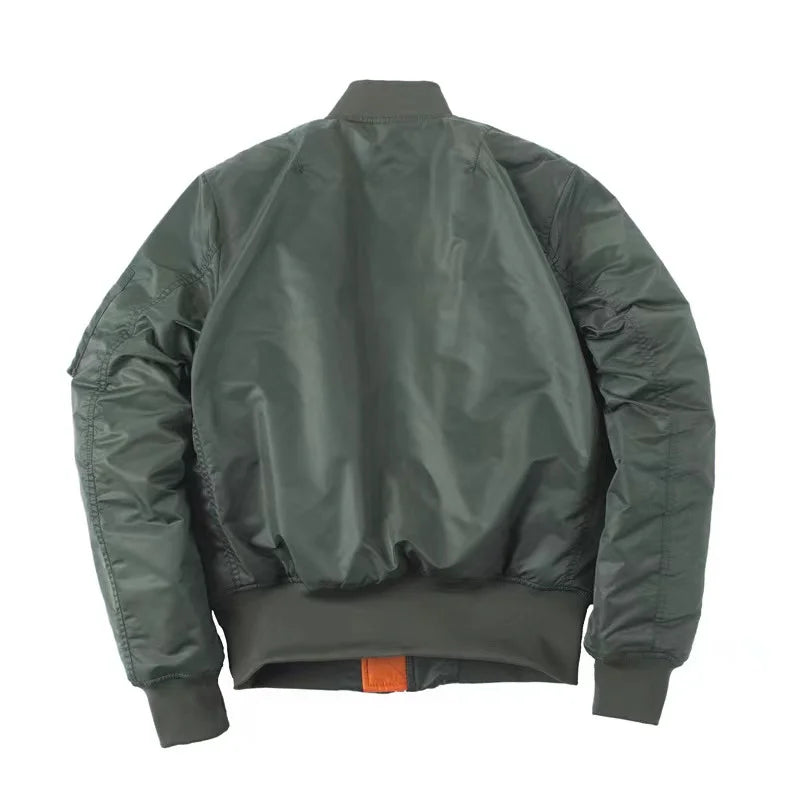 Bomber Jacket Men Winter Nylon American Military Uniform Aviator Retro Coat