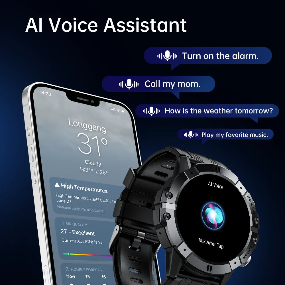 CUBOT C29 SmartWatch 1.52-inch 1ATM Waterproof Sport Watch for Men 410mAh Battery, Bluetooth Call, Heart Rate&24H Health Monitor
