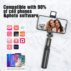 Bluetooth Wireless Selfie Stick Mini Tripod Monopod Remote Shutter With Fill Light