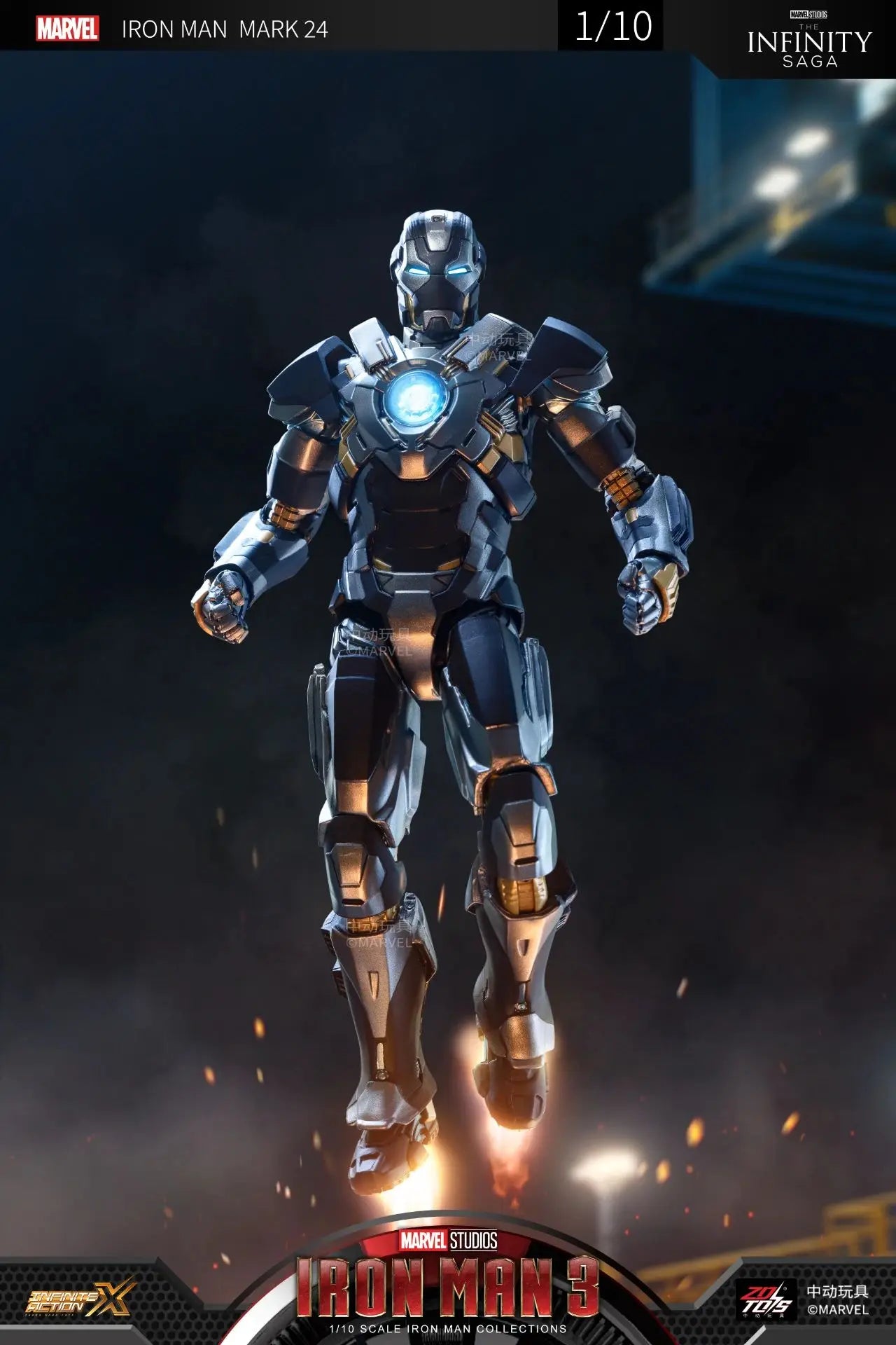 ZD Toys Iron Man MK35 Red Snapper Action Figure Iron Man Mk41 Mk47 Tank MK24 MK22 1/10 Scale Iron Man Collections Gift