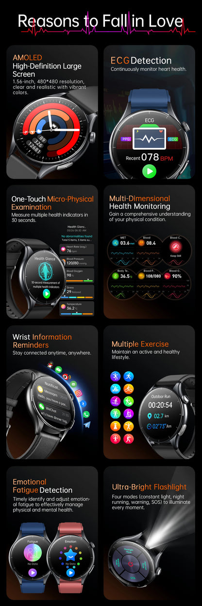 2025 New ECG+PPG Health Diagnosis Smartwatches Men Women Clock Uric Acid Lipid BP Heart rate Tracker NFC Sports Smart Watch IOS