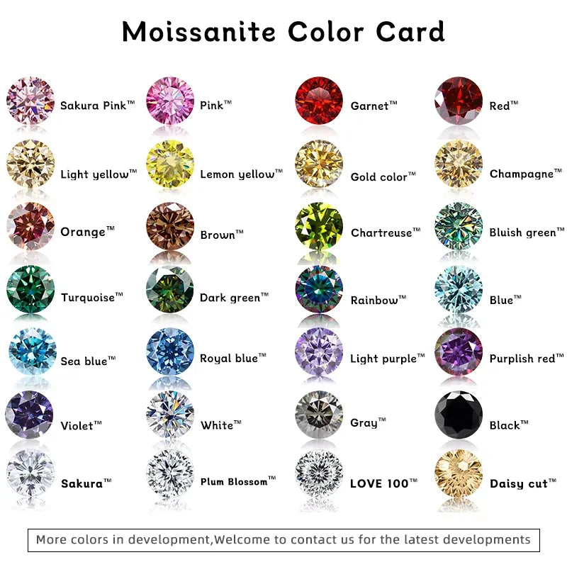 TY 0.3-2CT Moissanite Earrings 925 Sterling Silver Round Cut Stud Earrings Piercing Earrings for Men and Women Fine Jewelry