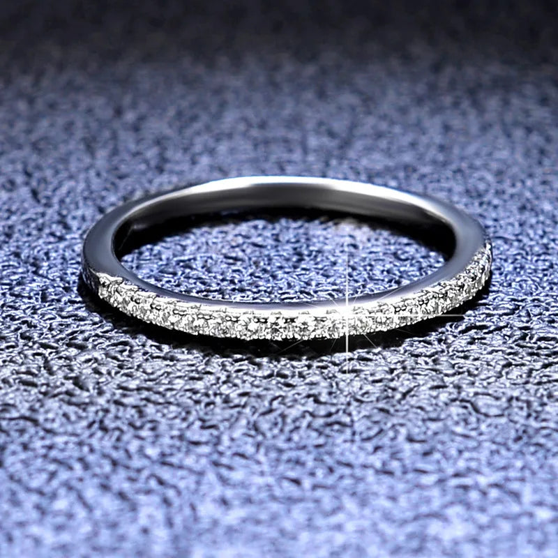 18K gold moissanite PT950 platinum ring single row women's ring group set crown single tail ring