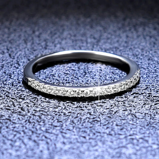18K gold moissanite PT950 platinum ring single row women's ring group set crown single tail ring