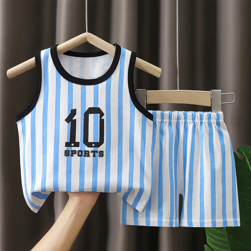 2PCS Children Sets Kids Clothes Spring and Autumn  Underwear Set Pure Cotton Boys' and Girls' Pajamas, Home Clothes