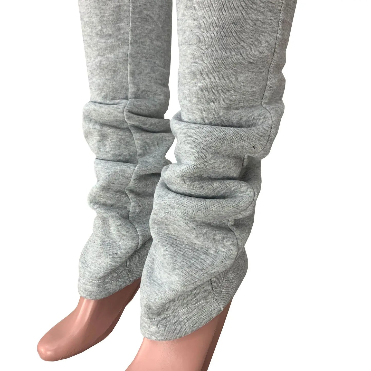 XS-3XL Size Stacked Sweat Pants Fall Winter Women's Mid Waist Thick Stacked