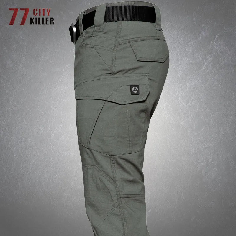 Mens Elasticity Tactical Cargo Pants Outdoor Urban Commute Comfortable Waterproof