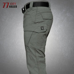 Mens Elasticity Tactical Cargo Pants Outdoor Urban Commute Comfortable Waterproof
