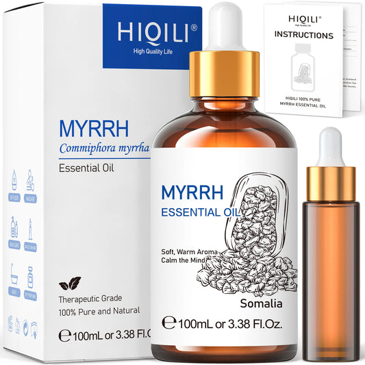 100ML Myrrh Essential Oils,100% Pure Nature for Aromatherapy, Diffuser, Humidifier, Massage, Relieving Stress, Fragrance