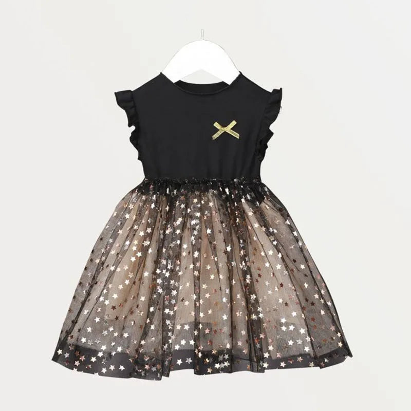 Kids Clothes Girls Long Sleeve A-line Dresses 1-6 Years Star