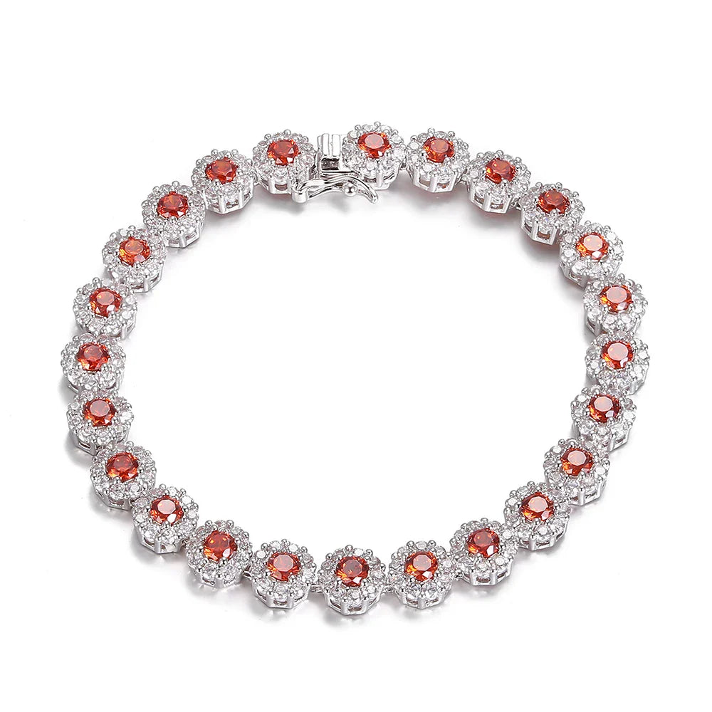 Shining Tennis Bracelet for Women S925 Silver Plated Cubic Zirconia Crystal Bangle Elegant Exquisite Jewelry Wedding Gift FCGJHW