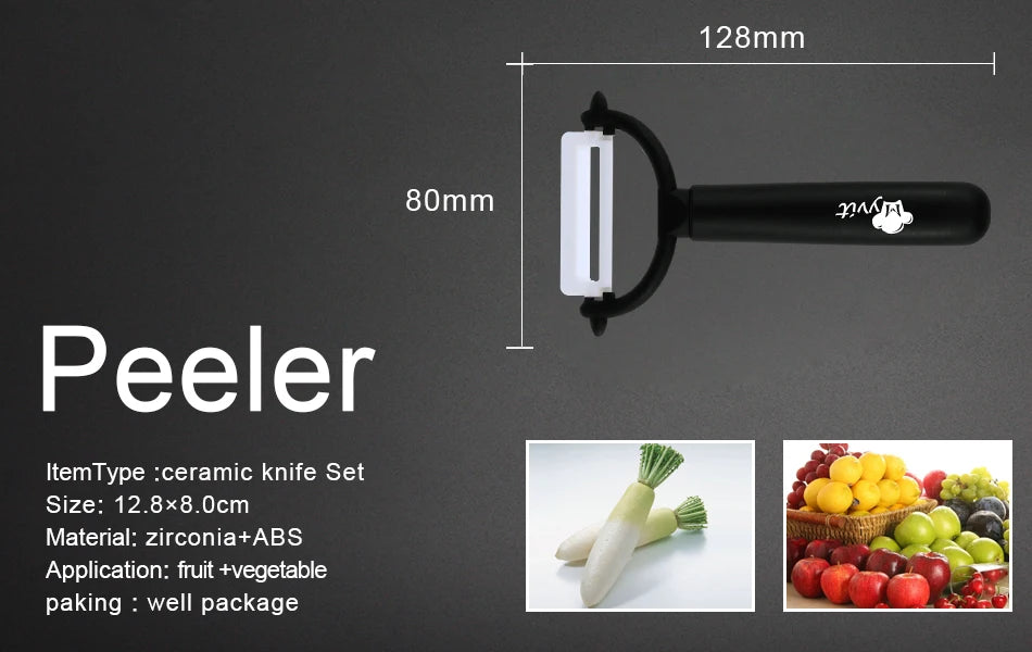 Ceramic Knives Set 3 4 5 6 inch Kitchen Chef Knife with Peeler Utility Paring Slicer