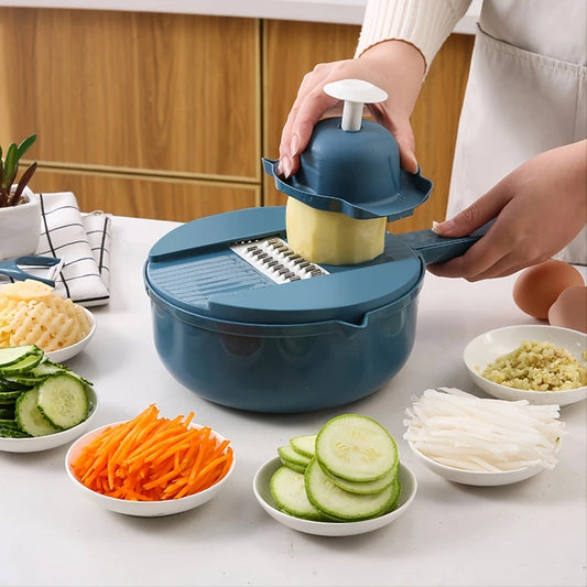 12-in-1 Multi-Functional Vegetable Chopper and Slicer - Perfect for Commercial