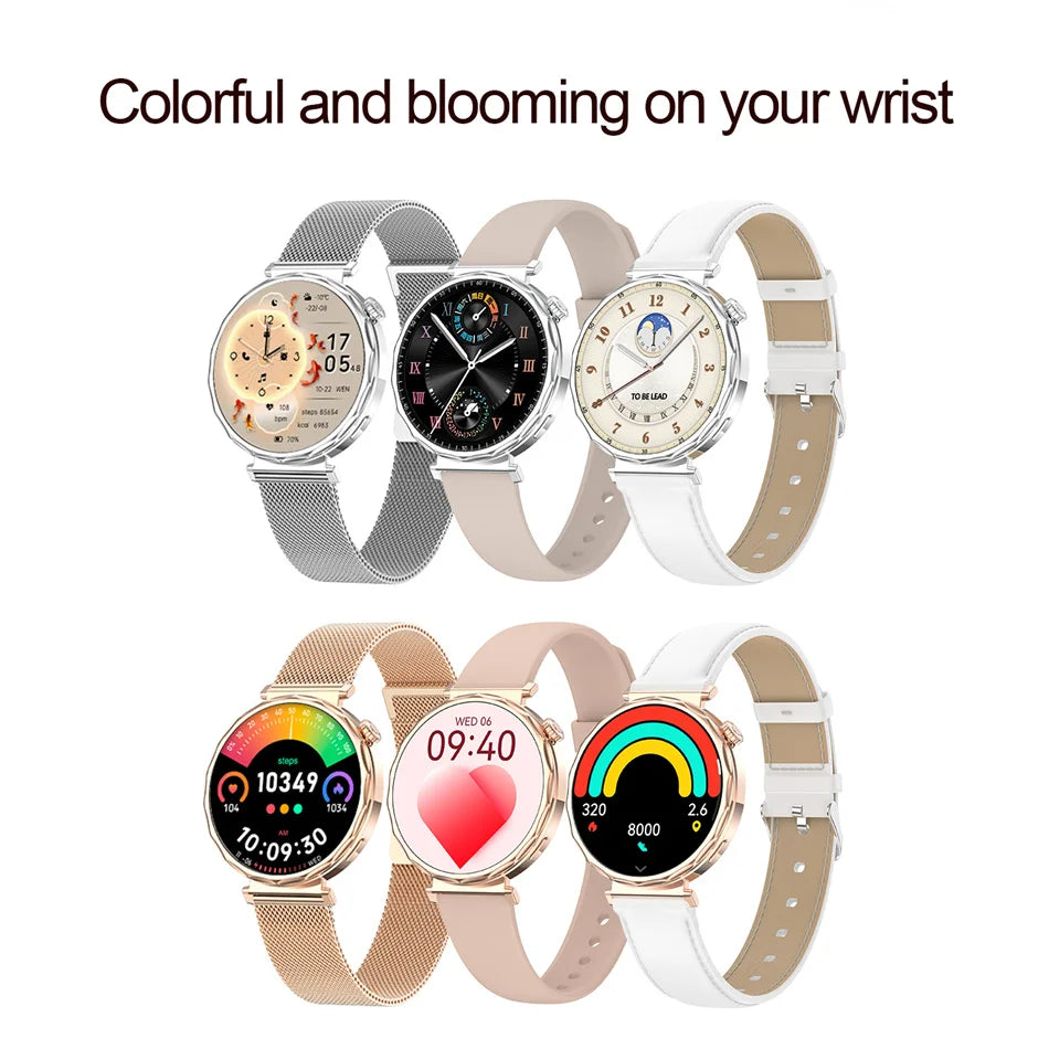Fashion Women's Smart Watch AMOLED HD Screen Health Monitoring GPS Sports Track Watch Bluetooth Call Smartwatch Android IOS