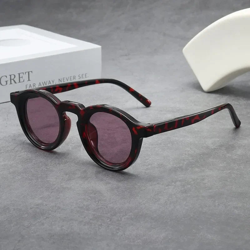New Retro Round Small Frame Sunglasses Personalized High-end Men's and Women's Glasses Fashion Trend UV Resistant Sunglasses