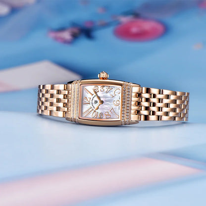 Pagani Design New 22mm Square Women's Quartz Watch Stainless Steel Sapphire Glass 50m Waterproof Women's Quartz Watch