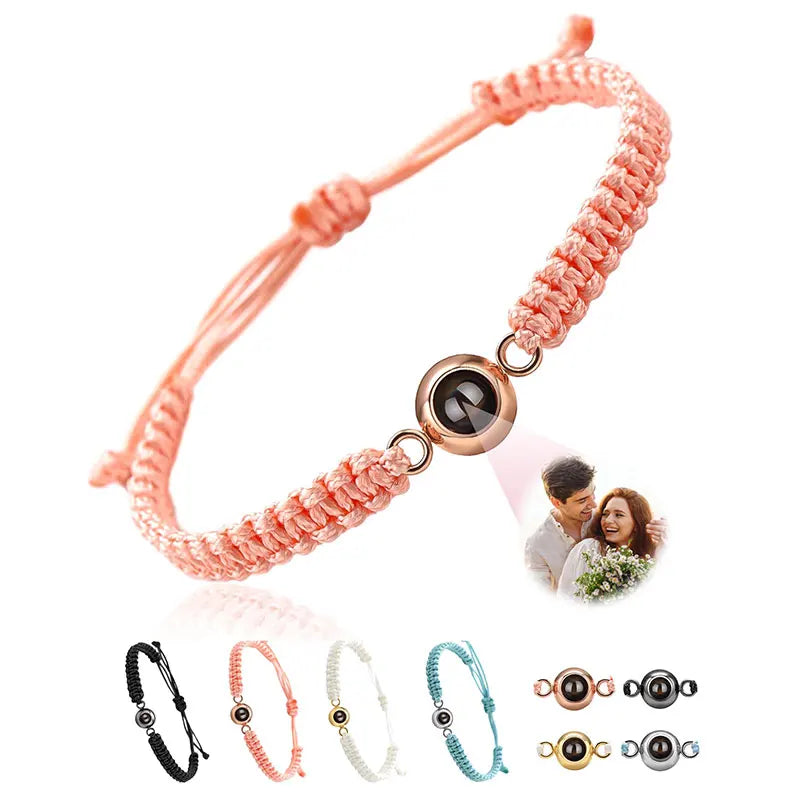 Custom Bracelets with Picture Personalized Gifts for Women Men, Custom Photo projection Bracelet Gifts for Couple/Family/Friend