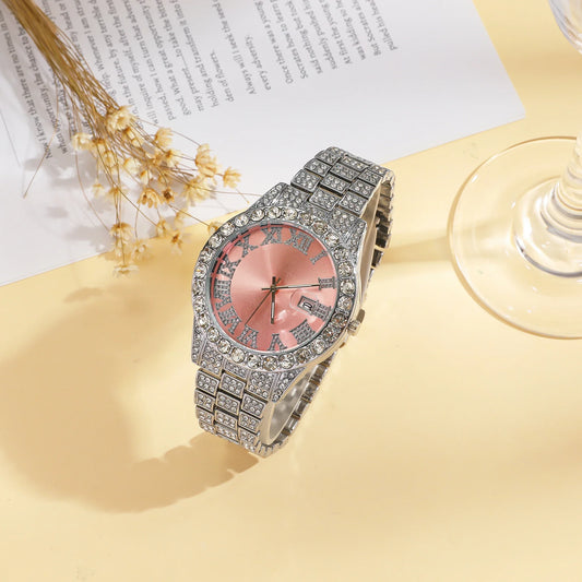 New foreign trade explosive diamond-studded Roman fashion with calendar women's watch women's watch women's models