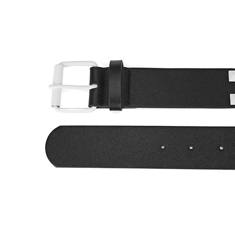 New Personalised Rivets Checkerboard PU Leather Belt 107CM Men And Women Universal Fashion Hip-hop Punk Belt Ins Style