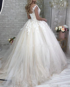 Wedding Dress Customizable Color Bridal Tulle Deep V Neck Sleeveless