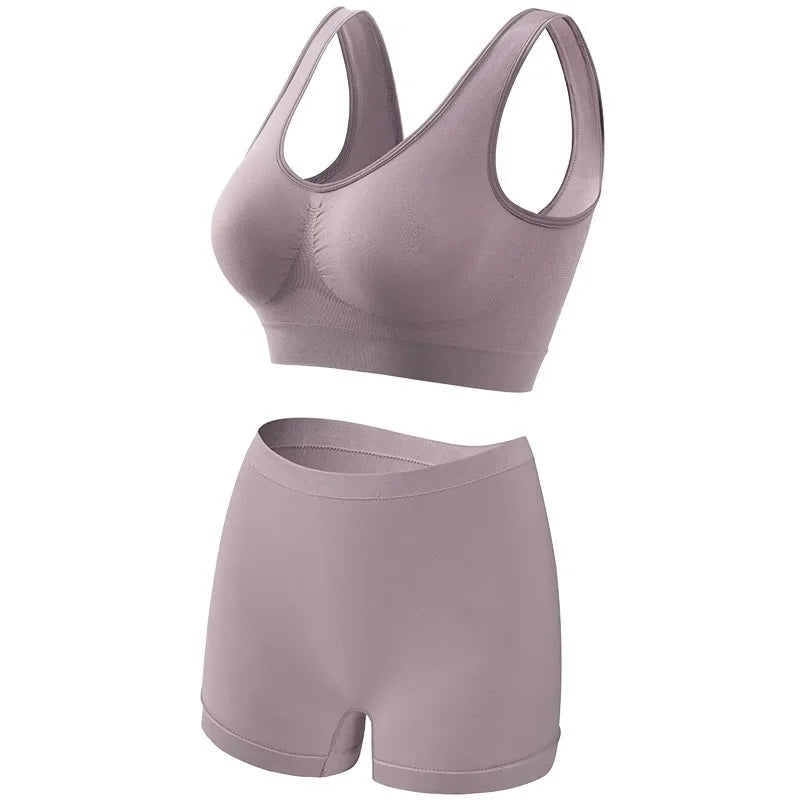 Seamless Bra Set Women Low Waist Underwear Female Tanks Bra Top