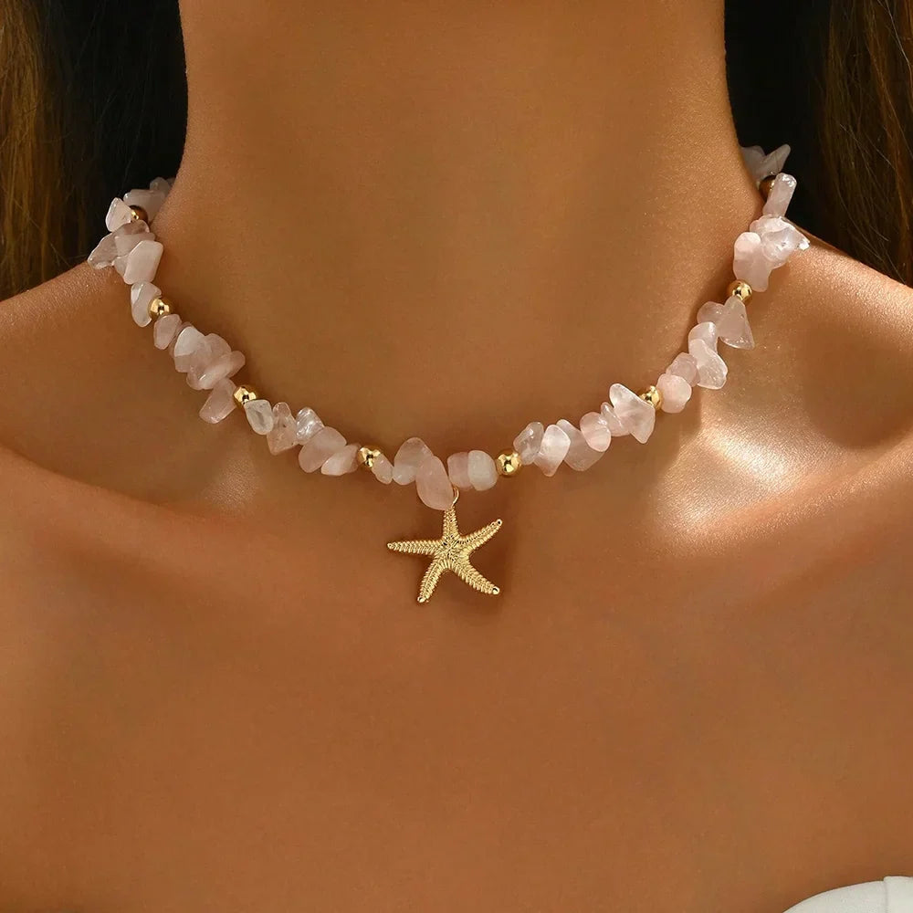 Fashionable  Natural Seashell Beaded Necklace Shell Pendant Ocean Inspired Jewelry Choker Suitable For Women Holiday Party Daily