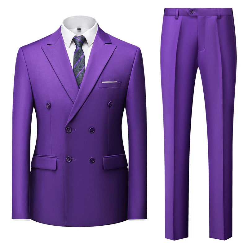 Tuxedo for Mens: Men's Casual Boutique Double Breasted Suit Trousers
