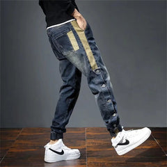 Mens Jeans Harem Pants Fashion Pockets Desinger Loose fit Baggy Moto Jeans Men