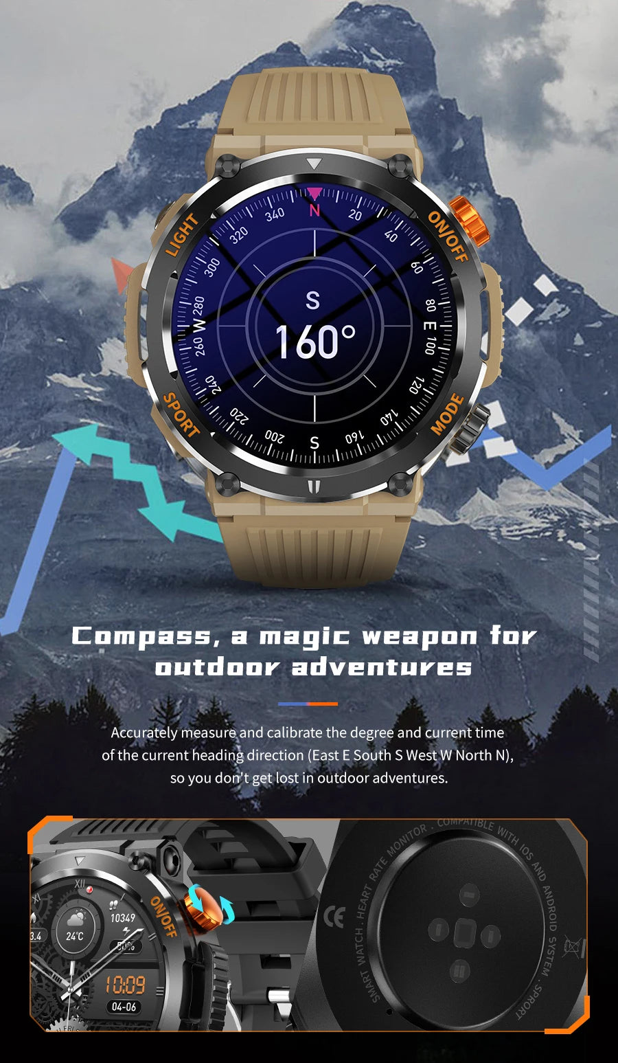 Men's Smart Watch 360 * 360 HD Touch Screen Sports Waterproof Smartwatch Health Monitoring Bluetooth Call Smart Watches