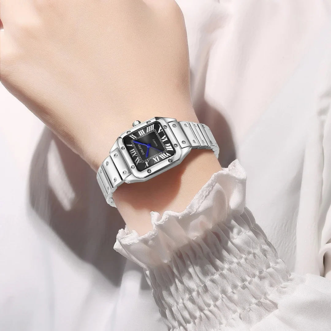 Square Women Watches Ladies Quartz Watch Female Wristwatch Stainless Steel Bamboo Strap Casual Lady Clock Watch Relogio Feminino