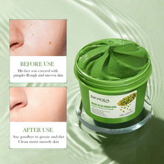 Mung Bean Clay Mask Face Mud Masks skincare Brightening Blackhead Remover Deep Cleansing Moisturizing Mud Facial Mask